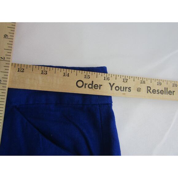 INC Blue Linen Chino Shorts Womens sz 6 Boho Minimalist Neutral Boho Cottagecore - Picture 4 of 6
